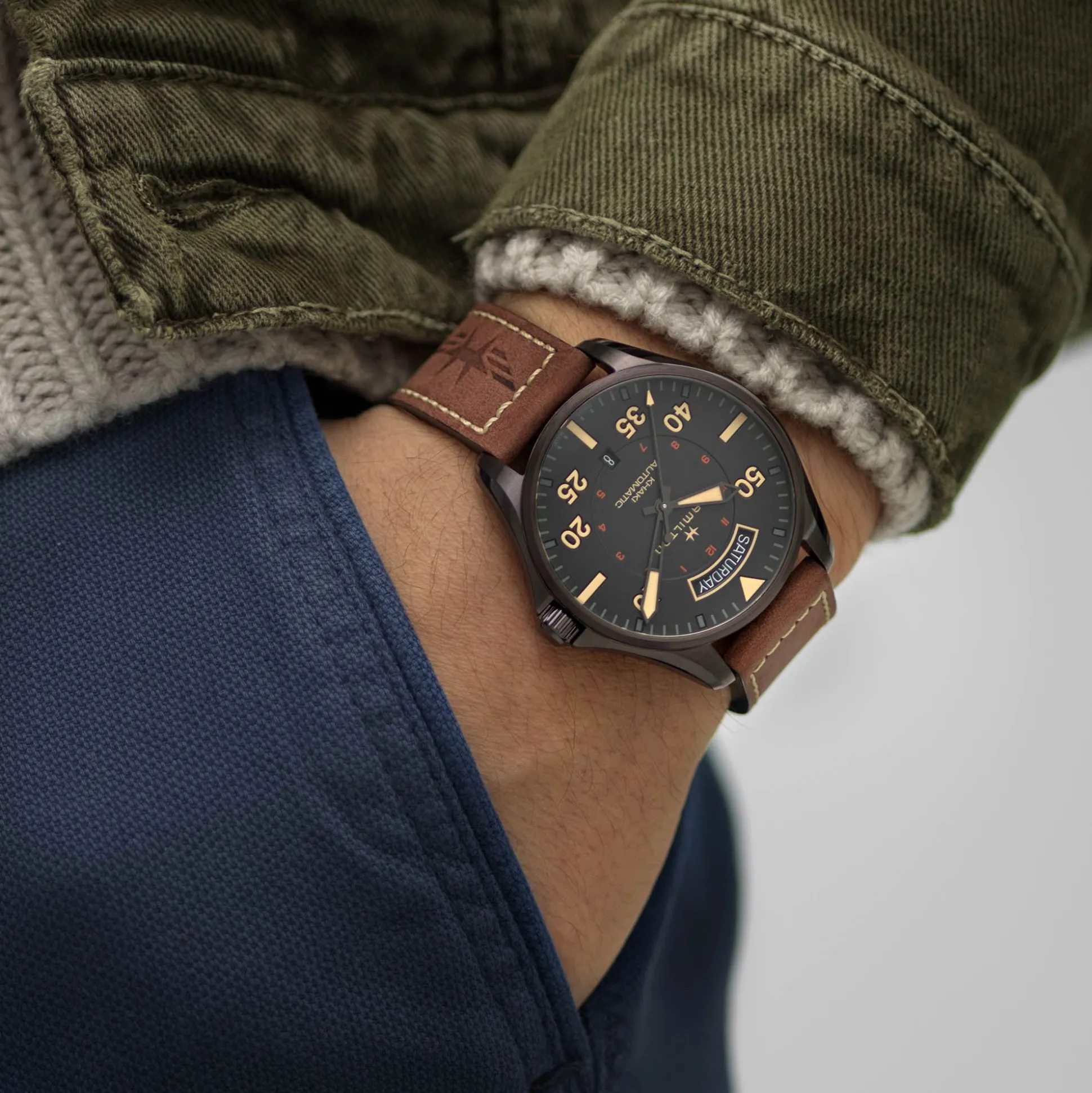 Khaki Aviation Bracelet marron